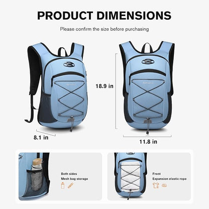 Ultra-Light Soft Daypack 15L/20L, Cushioned Breathable Back Panel Backpack - Image 5
