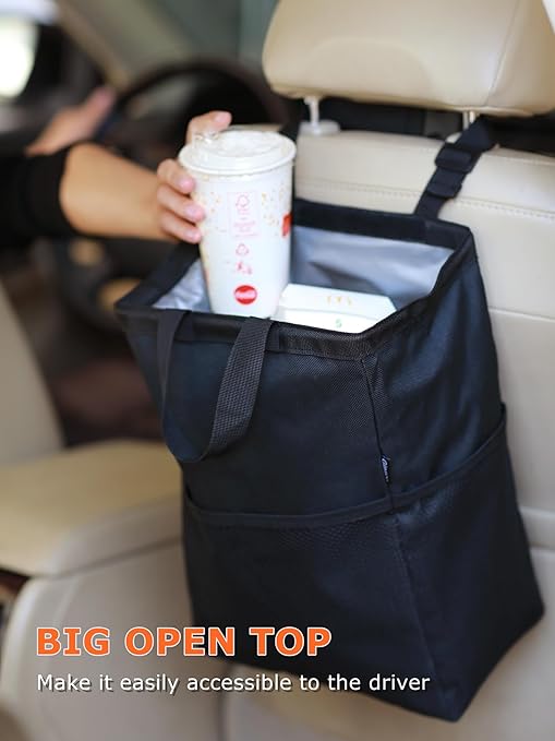 Ginsco New Leak-Proof Travel Car Trash Bag, 3.5 Gallons Large Capacity Hanging - Image 2