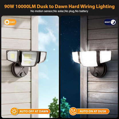 Onforu 90W Dusk to Dawn Outdoor Lighting, 10000lm Flood Lights Outdoor - Image 3