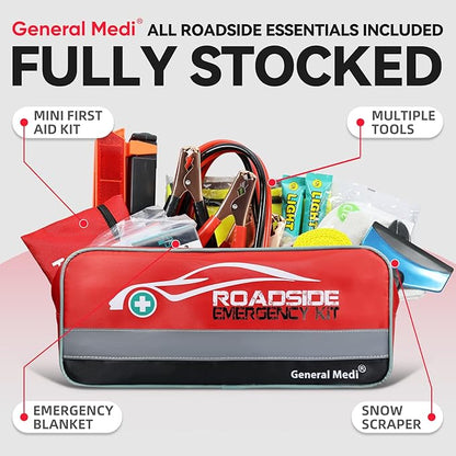 General Medi 127-Pieces Roadside Car Emergency Kit Include Mini First Aid Kit - Image 5