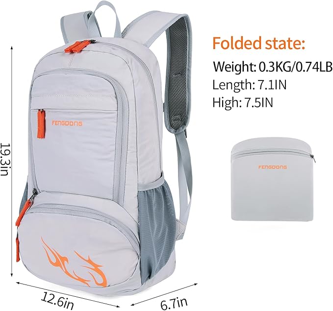 FENGDONG 35L Lightweight Foldable Waterproof Packable Travel Small Hiking - Image 2