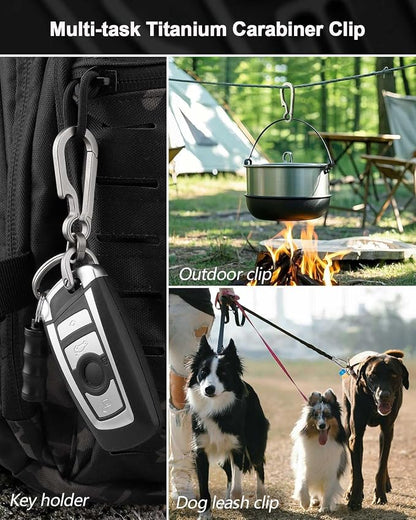 PJYTAC Key Chain Clip Titanium Carabiner Keychain Quick Release Carabiner - Image 9