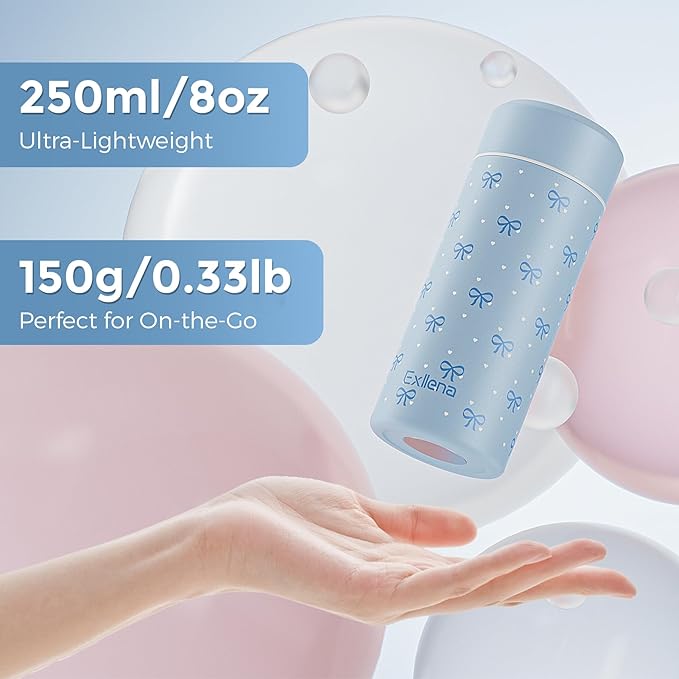 【Upgraded】Exllena Small Insulated Water Bottle 8 oz/250ml– Mini Insulated Water - Image 2