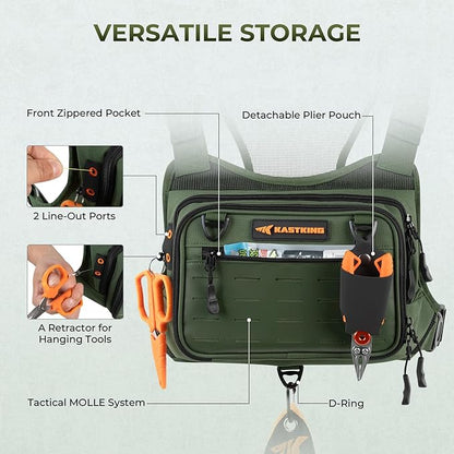 KastKing Bait Boss Water-Resistant Fishing Chest Pack - Image 3