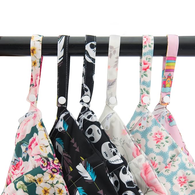 ALVA ALVABABY 3pcs Baby Cloth Diaper Wet Dry Bags Waterproof Reusable - Image 8