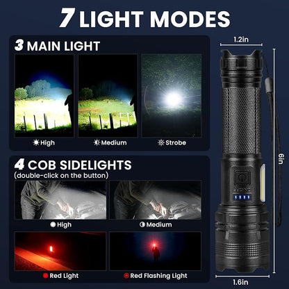 THY TRY Rechargeable LED Flashlights High Lumens, 90000LM Super Bright - Image 4