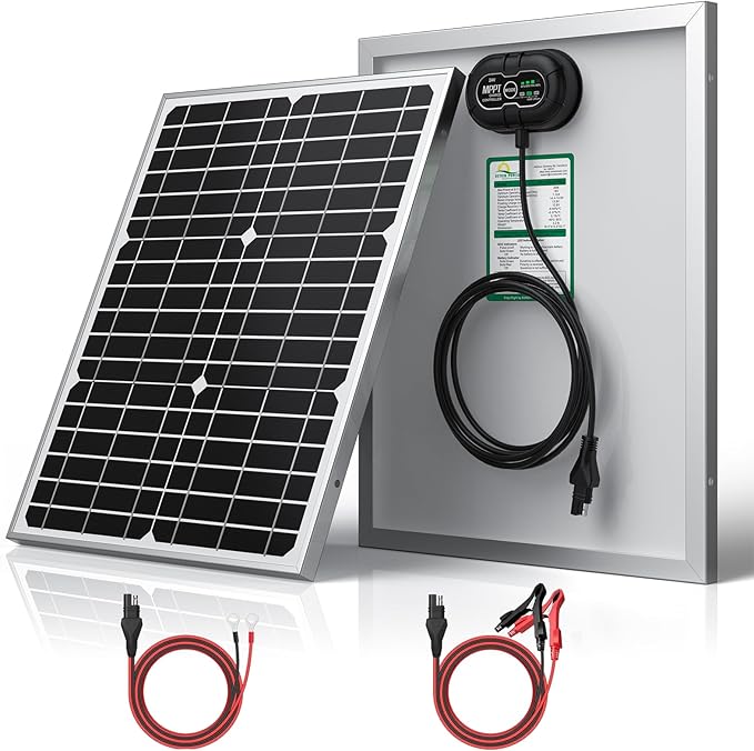 SUNER POWER 24V 20W Solar Battery Charger Maintainer, Built-in Ultra Smart MPPT by SUNERPOWER