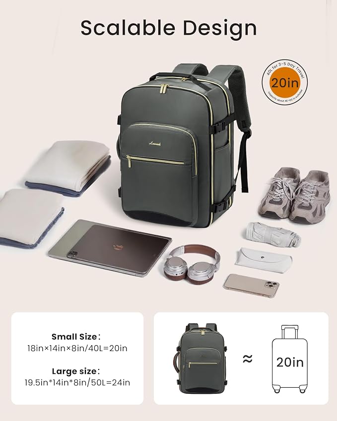 LOVEVOOK 40L Large Travel Backpack - Image 3
