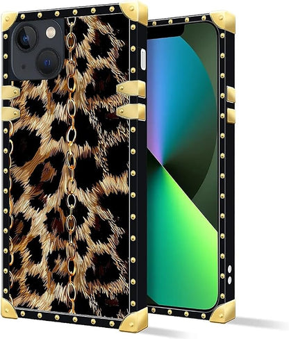 Compatible with iPhone 13 Case, Seamless Gold Chain Leopard Luxury Golden - Image 2