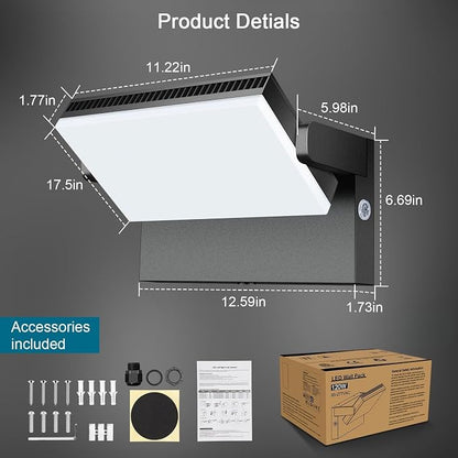 Modern Sleek Flood Lights Outdoor, 120W 5000K Dusk-to-Dawn Photocell - Image 5