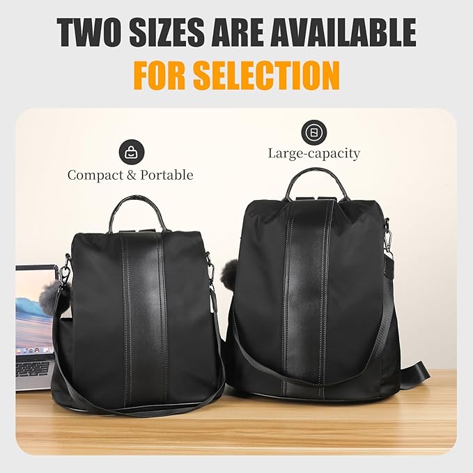 PINCNEL Women Backpack Purse Waterproof Nylon Anti-theft Rucksack Lightweight - Image 7