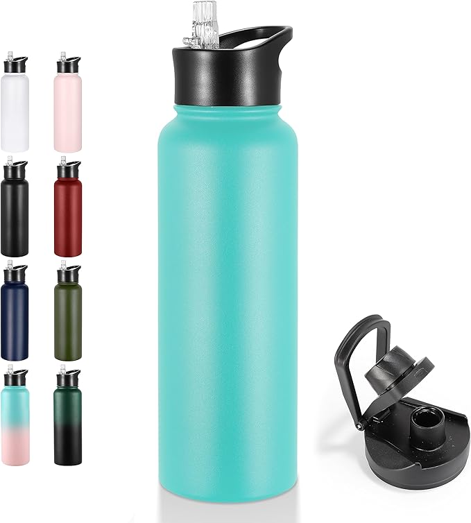 VEGOND 40 oz Insulated Water Bottle Stainless Steel Metal Water Bottles by VEGOND