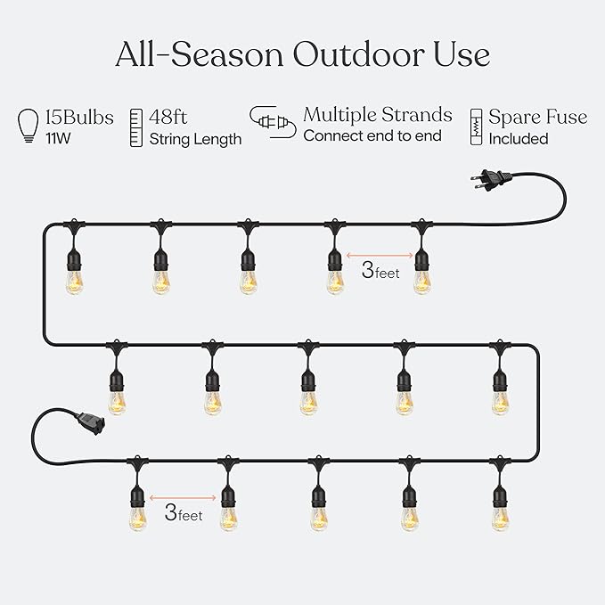 Brightech Ambience Pro Incandescent Outdoor String Lights - Image 3