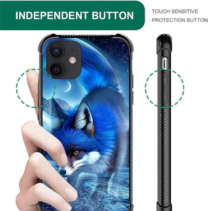 for iPhone 12/12 Pro Case, Snowy Mountain Fox Lake Pattern Graphic Design Girl - Image 4