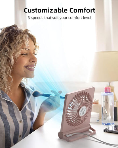 Koonie USB Fan, Strong Wind Ultra Quiet Small Desk Fan 220° Tilt Folding 3 - Image 6
