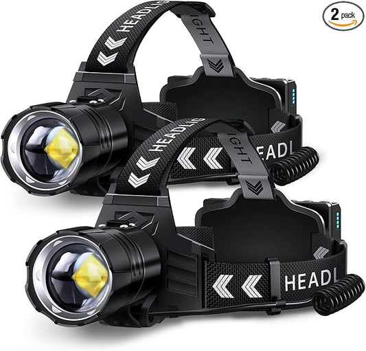 FINICO Rechargeable LED Headlamp 99000 High Lumens, 95 Hours Long Lasting Head by FINICOLighting