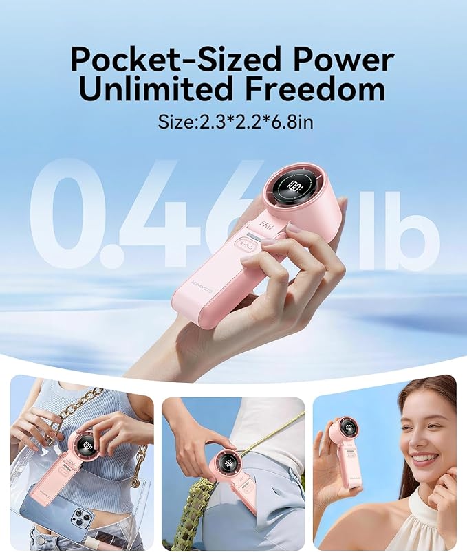 KIMMOO 3-in-1 Portable Handheld Turbo Fan-100 Speeds, Powerful 20000 RPM - Image 7