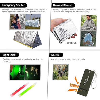 Survival Kit, First Aid Kit Survival Gear and Supplies Emergency Kit - Image 6