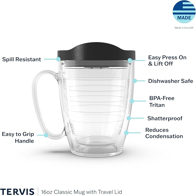 Tervis Clear & Colorful Lidded Made in USA Double Walled Insulated Tumbler - Image 3