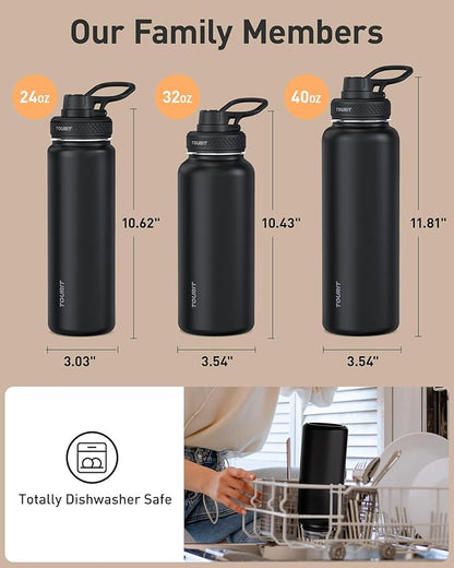 TOURIT 24 oz Insulated Water Bottle, Stainless Steel Sports Water Bottles - Image 6