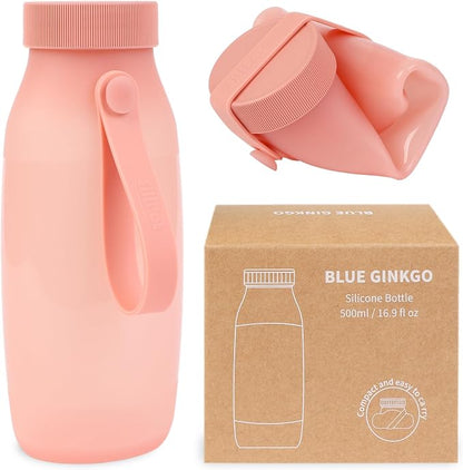 BLUE GINKGO Collapsible Water Bottle – Lightweight, Foldable Silicone Bottle by BLUEGINKGO