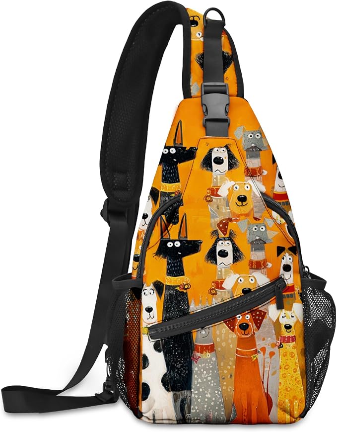 FyLybois Dog Sling Bag for Women Lightweight Crossbody Backpack Casual Daypack by FyLybois