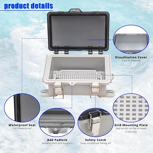 MAKERELE ABS Plastic Small Outdoor Waterproof Box Clear Hinged Shell Outdoor - Image 4