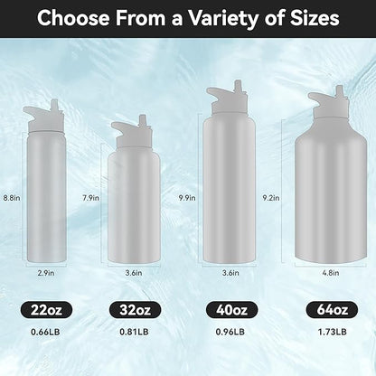 HASLE OUTFITTERS 40oz Stainless Steel Water Bottle, Vacuum Insulated Double - Image 3