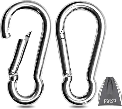 Pixel Panda 3.1&4 Inch Heavy Duty Carabiner Clips Load 1000lbs, 2&4&8Pack Large by PixelPanda