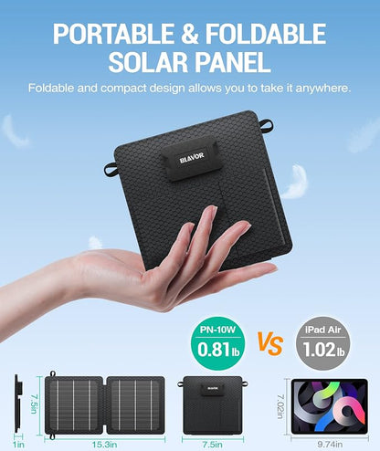 BLAVOR 10W Portable Solar Charger, Small Foldable Solar Panel - Image 2