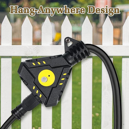 10FT 14 Gauge Outdoor Extension Cord 6-Outlet 14/3 SJTW Heavy Duty Extension - Image 4