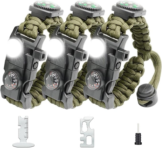 20 in 1 Survival Paracord Bracelet Adjustable Gear Kit by NVioAsport