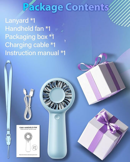 Portable Handheld Fan Personal Small Turbo Hand Fan Powerful, USB Rechargeable - Image 8