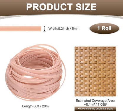 M METERXITY 1-Pack Wicker Repair Kit, 5mm x 66ft/20m Plastic Flat Rattan - Image 3