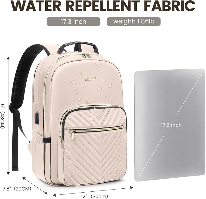 LOVEVOOK Laptop Backpack for Women 17.3 inch, Cute Womens Travel Backpack Purse - Image 4