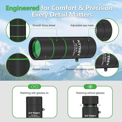 8x32 Monocular Telescope for Adults, High Power BAK4 Prism FMC Coating IPX7 - Image 7