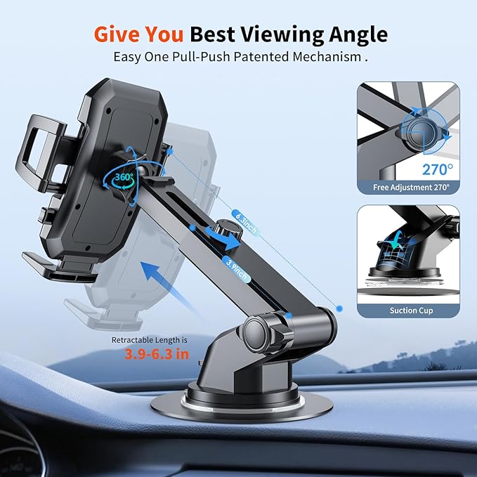 SUUSON Upgraded 3-in-1 Car Phone Holder Mount Phone Mount - Image 5
