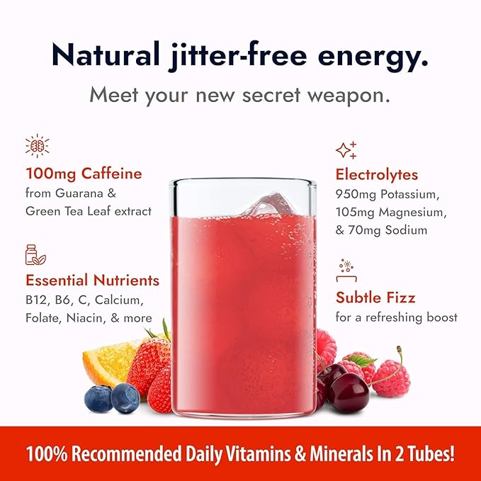 Zipfizz Daily Energy Drink Powder, Fruit Punch, 20 Pack 3-in-1 Sustained Energy - Image 5