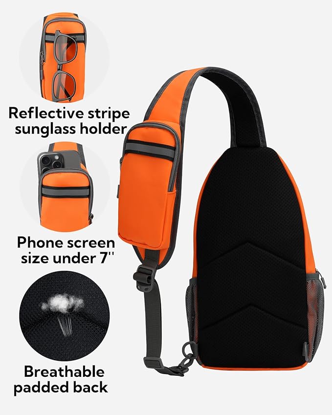 WATERFLY Crossbody Sling Backpack Sling Bag Travel Hiking Chest Bag Daypack - Image 6