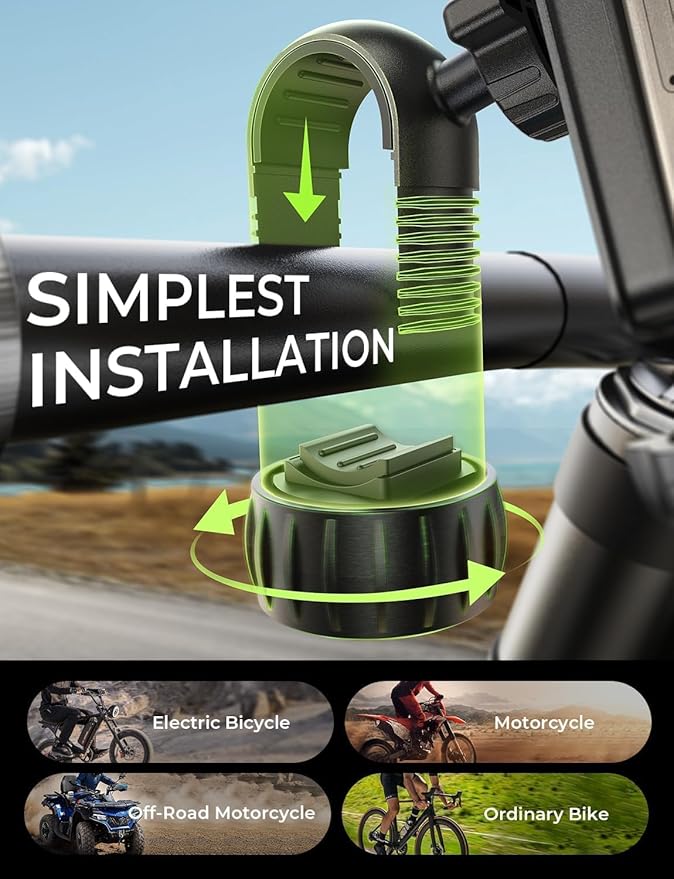 LISEN Bike Phone Holder, Motorcycle Phone Mount Ebike Accessories Bicycle - Image 4