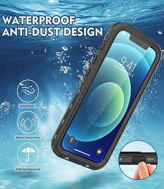 Design for iPhone 12 Waterproof Case, Full Body Shockproof & Dustproof Case - Image 6