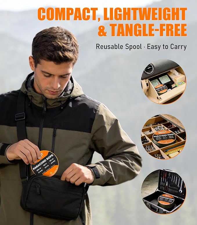 DDOUT 2mm Paracord 100lb, Thin Micro Paracord Rope, DIY Projects, Camping & - Image 5