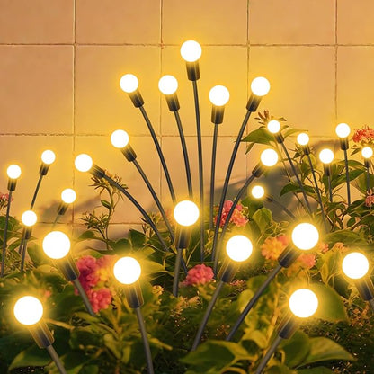 Slyuexu Solar Garden Lights Outdoor Waterproof, 2 Pack 16 LED Swaying Firefly by Slyuexu