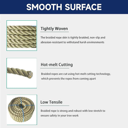 1 inch x 50 feet Twisted ProManila Rope Cordage, UnManila 3 Strand Synthetic - Image 4