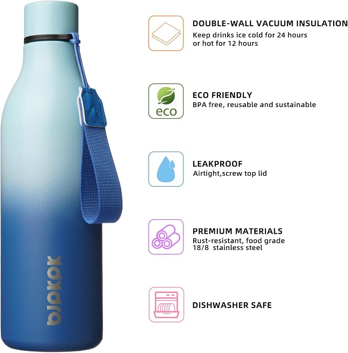 BJPKPK Insulated Water Bottles, 25 oz Stainless Steel Metal Water Bottle - Image 2