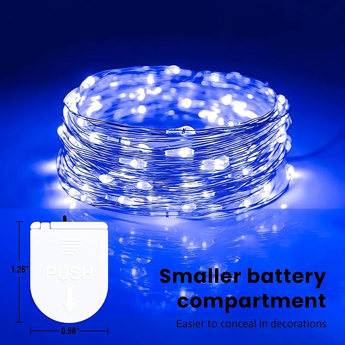 ZSJWL 30 Pack Blue Fairy Lights Battery Operated, 7FT 20LED Mini Starry Light - Image 2