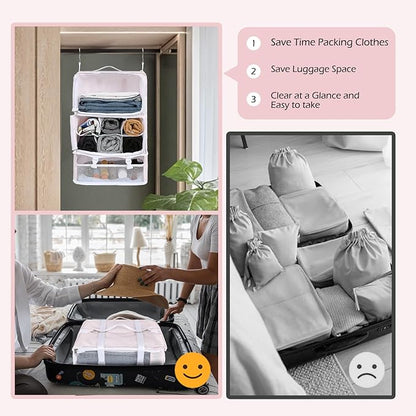 Surblue Hanging Shelves Travel Storage Bag Compression Packing Cube - Image 4