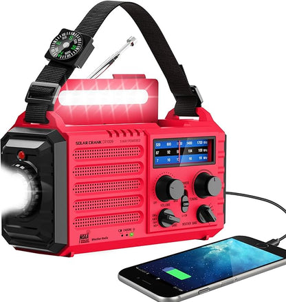 Emergency Weather Radio Solar Hand Crank Battery Operated Portable AM FM by Eoxsmile