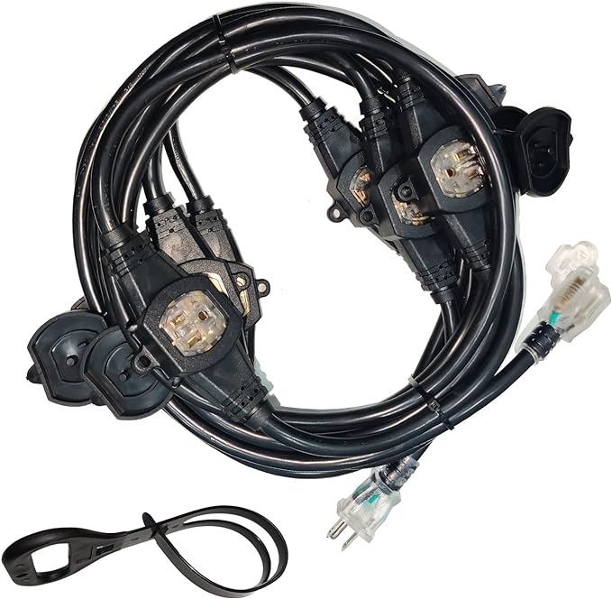 25Ft Power Extension Cord 3 Prong, 12 Gauge SJTW 5-15R Cable Male Plug to by oviitech