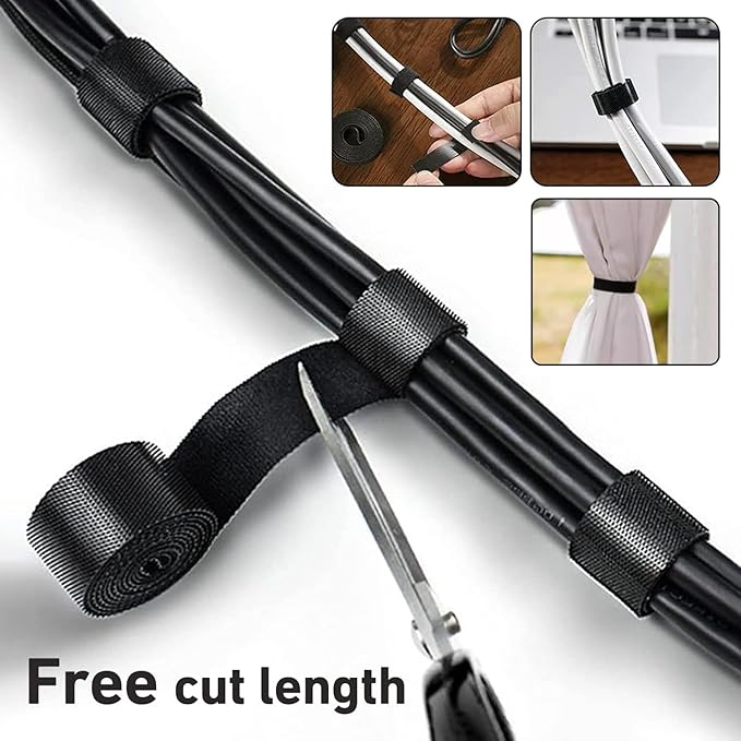100ft x1/2 in Hook and Loop Roll, Hitotsu Reusable Fastening Tape Cable Ties - Image 4